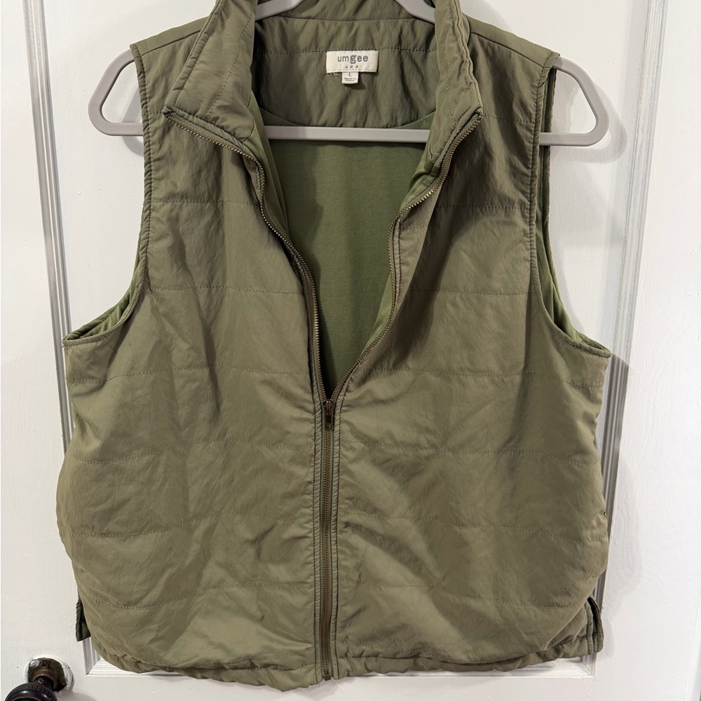 Umgee Sage Green Quilted Vest